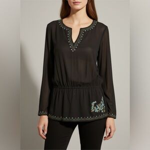 🤎 New York & Company Embroidered Top | Size XL | NWT